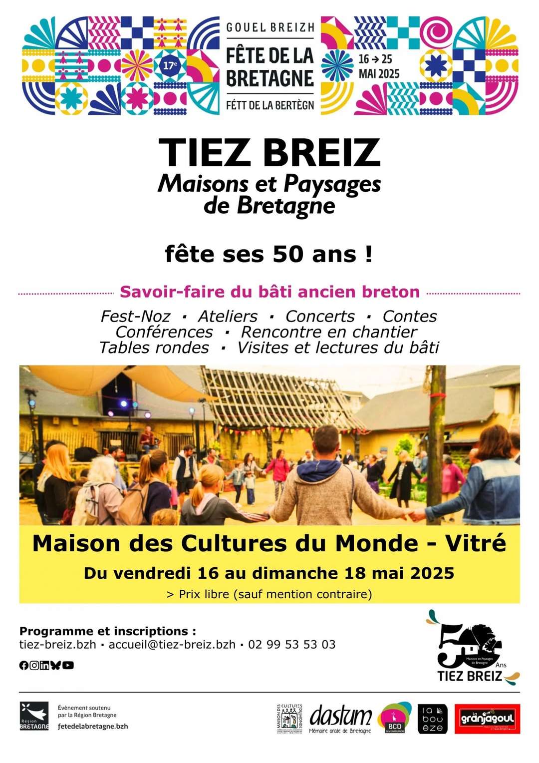 Fest-Noz dans le cadre des 50 ans de Tiez Breiz - Samedi 17 mai 2025