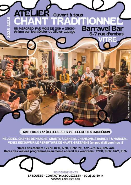 Atelier Chant traditionnel à Vitré : prochain rendez-vous le 8 octobre 2025