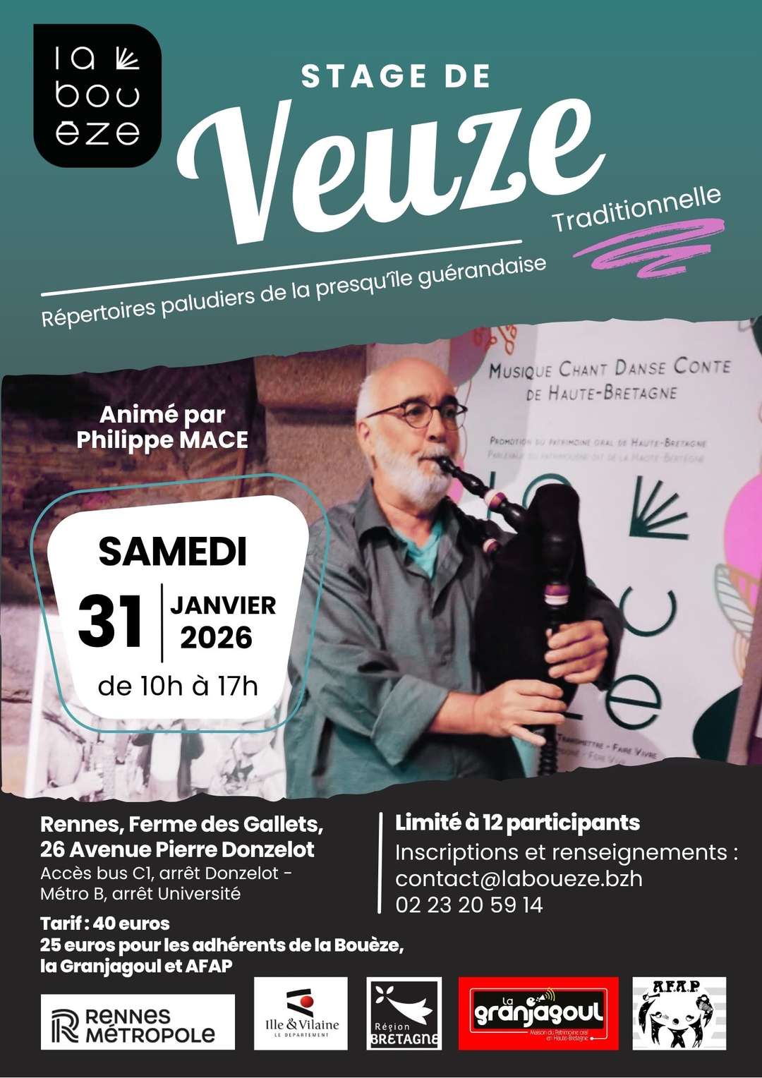 Stage de veuze traditionnelle avec Philippe Macé - Samedi 31 janvier 2026